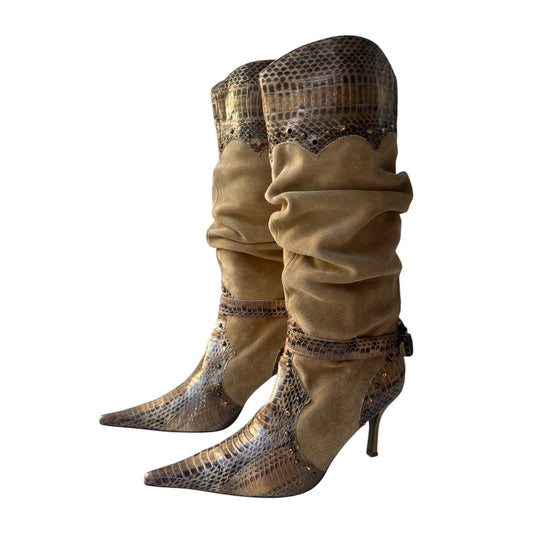 El Dantes Tan Suede & Snakeskin Boot