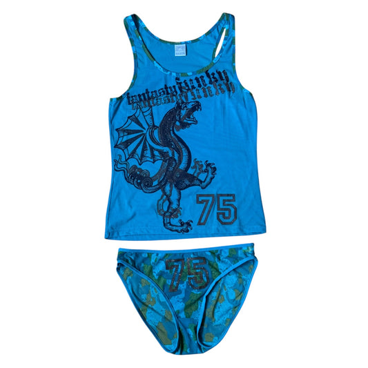 Vintage Y2K Teal Mesh Set