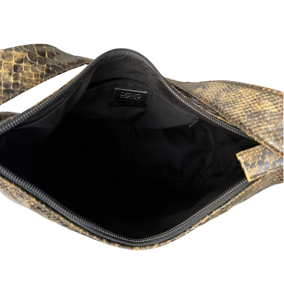 Desmo Italian Leather Snake Print Purse