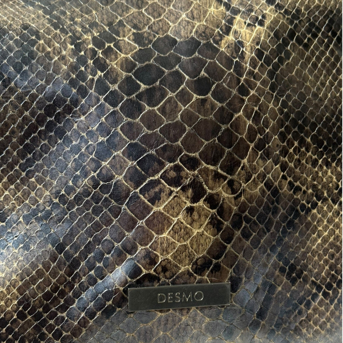 Desmo Italian Leather Snake Print Purse