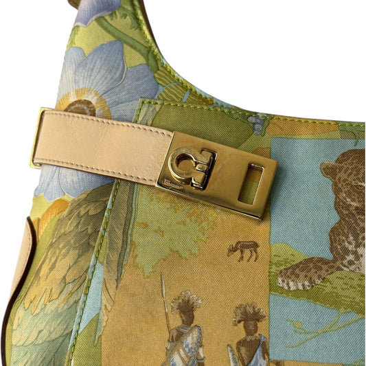 Salvatore Ferragamo Jungle Leopard Gancio Shoulder Bag