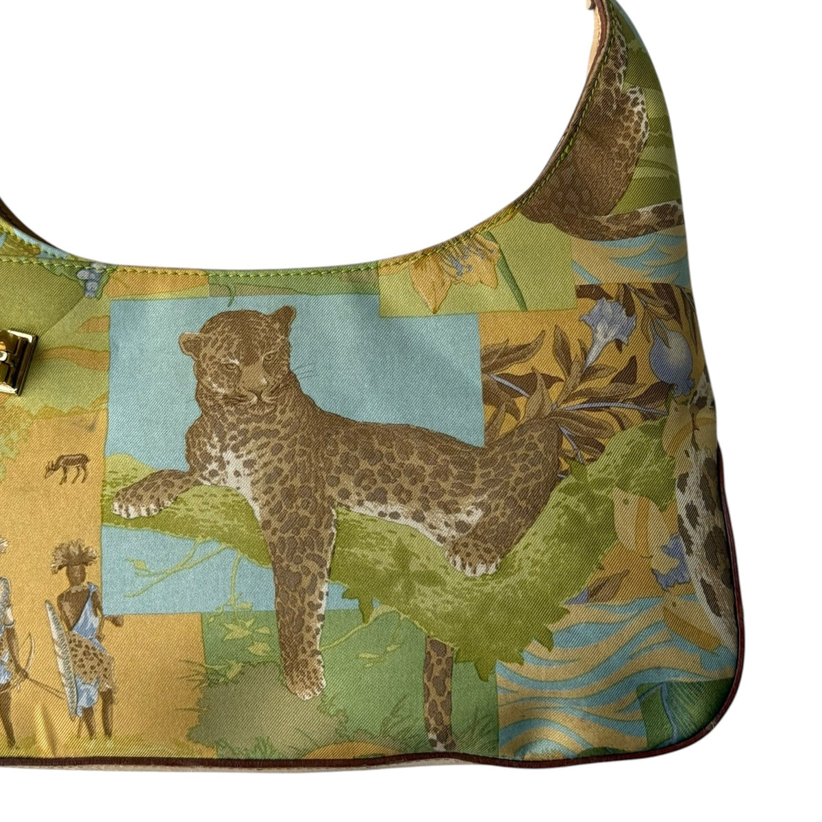 Salvatore Ferragamo Jungle Leopard Gancio Shoulder Bag