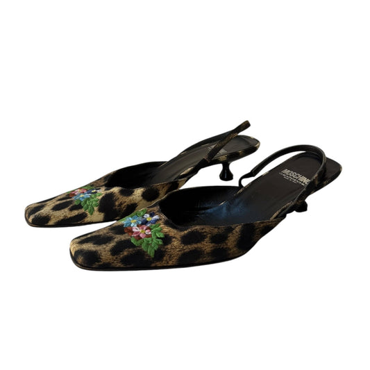 Moschino Cheetah Slingback Kitten Heels