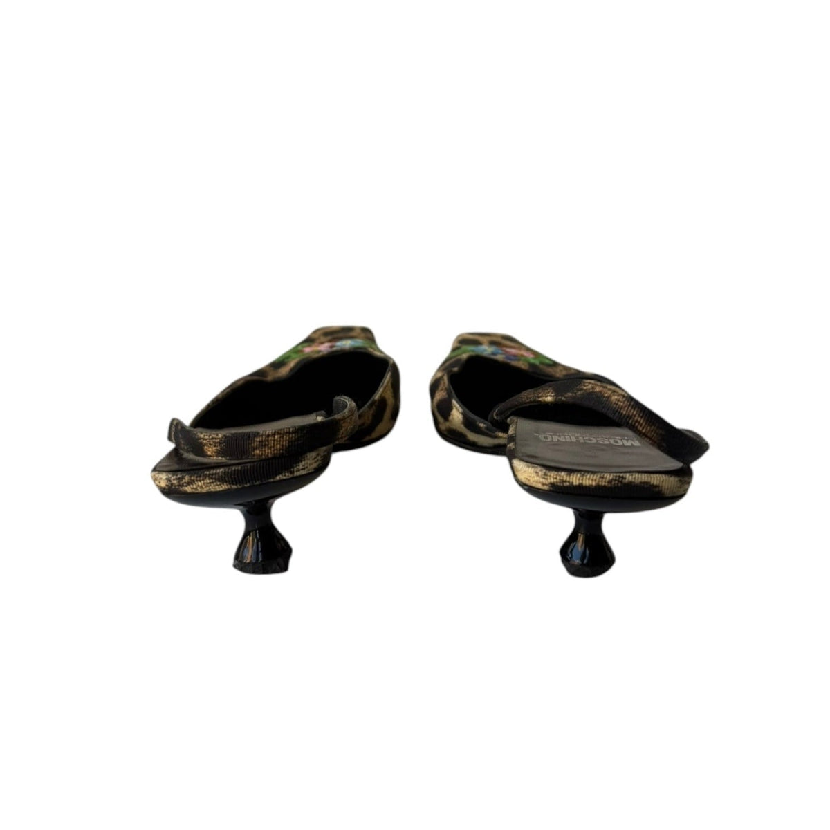 Moschino Cheetah Slingback Kitten Heels