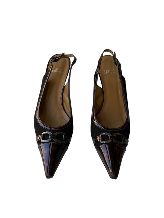 Stuart Weitzman Black/Tortoise Shell Slingback Heels