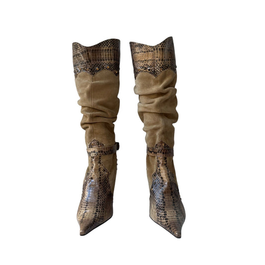 El Dantes Tan Suede & Snakeskin Boot