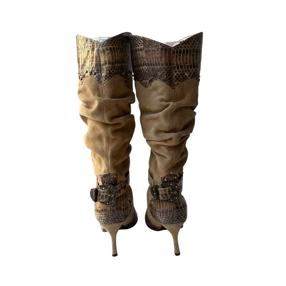El Dantes Tan Suede & Snakeskin Boot