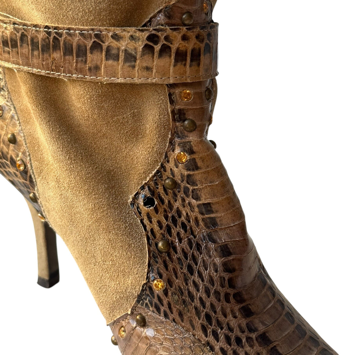 El Dantes Tan Suede & Snakeskin Boot