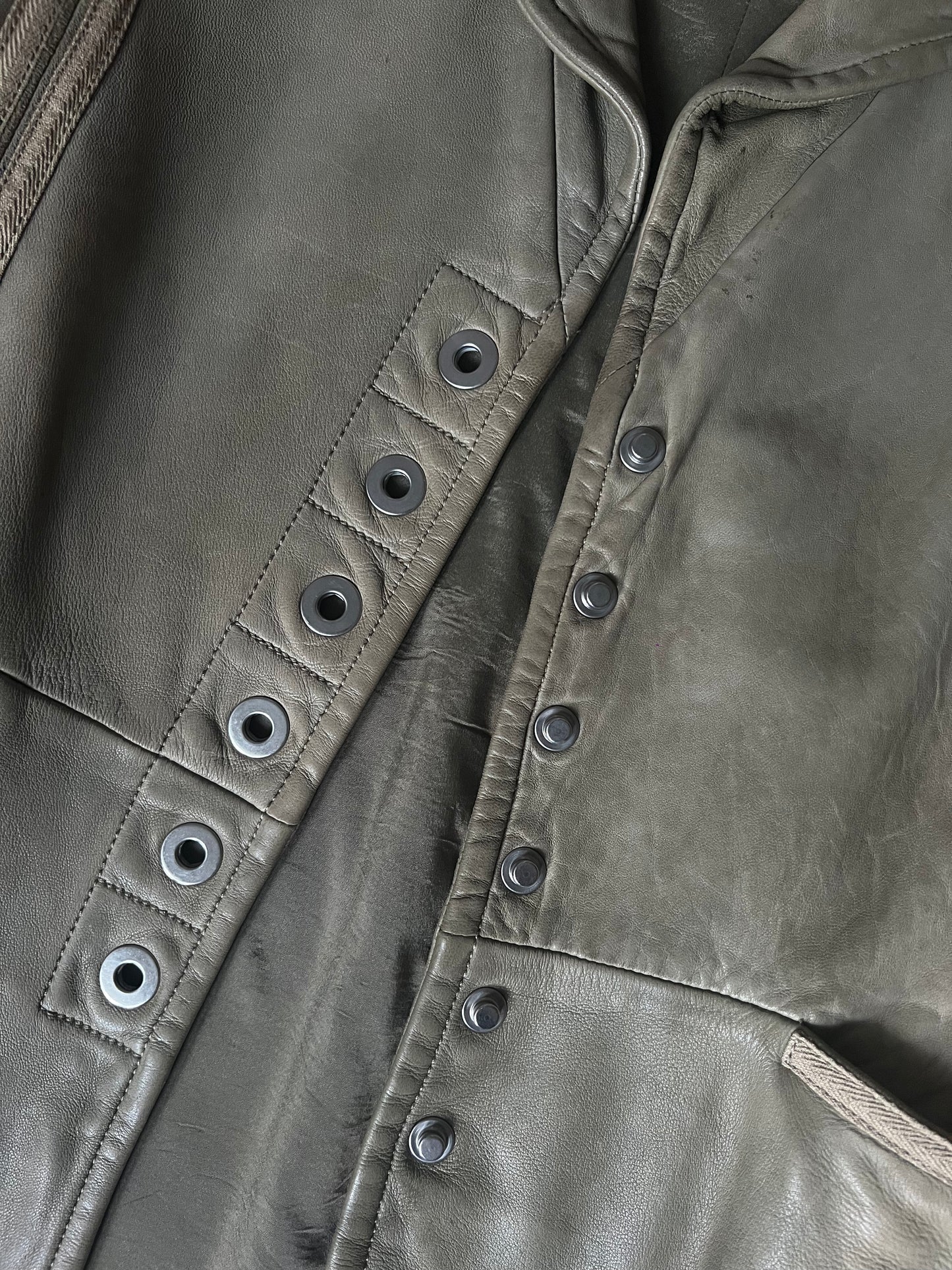 Emporio Armani Leather Skirt & Coat Set