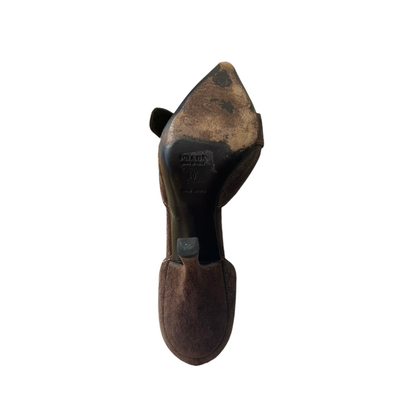 Prada Brown Suede Pointed Toe Heels
