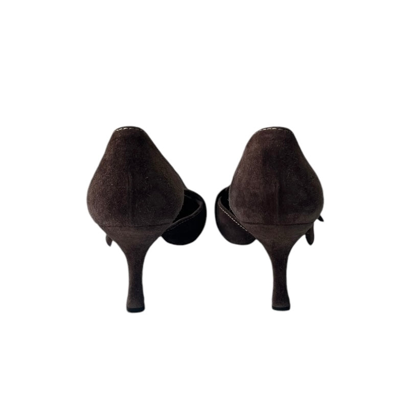 Prada Brown Suede Pointed Toe Heels