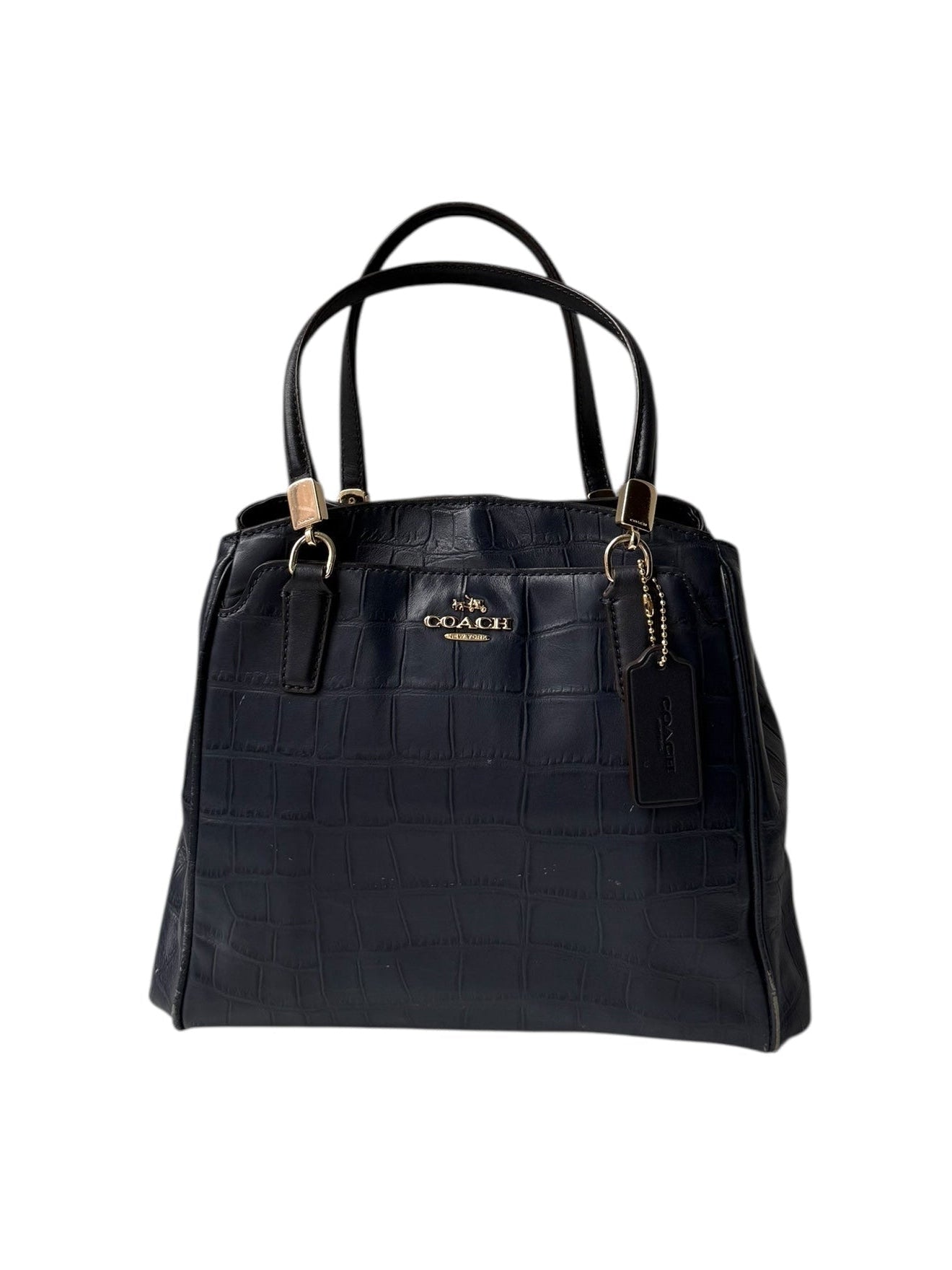 Coach Navy Blue Alligator Leather Bag
