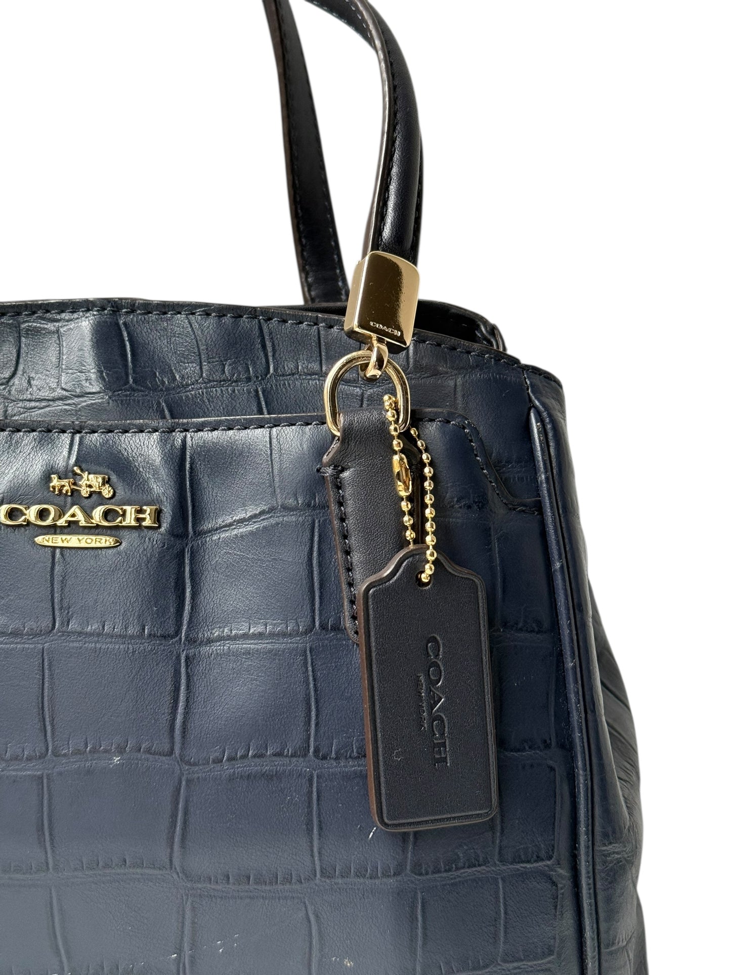 Coach Navy Blue Alligator Leather Bag