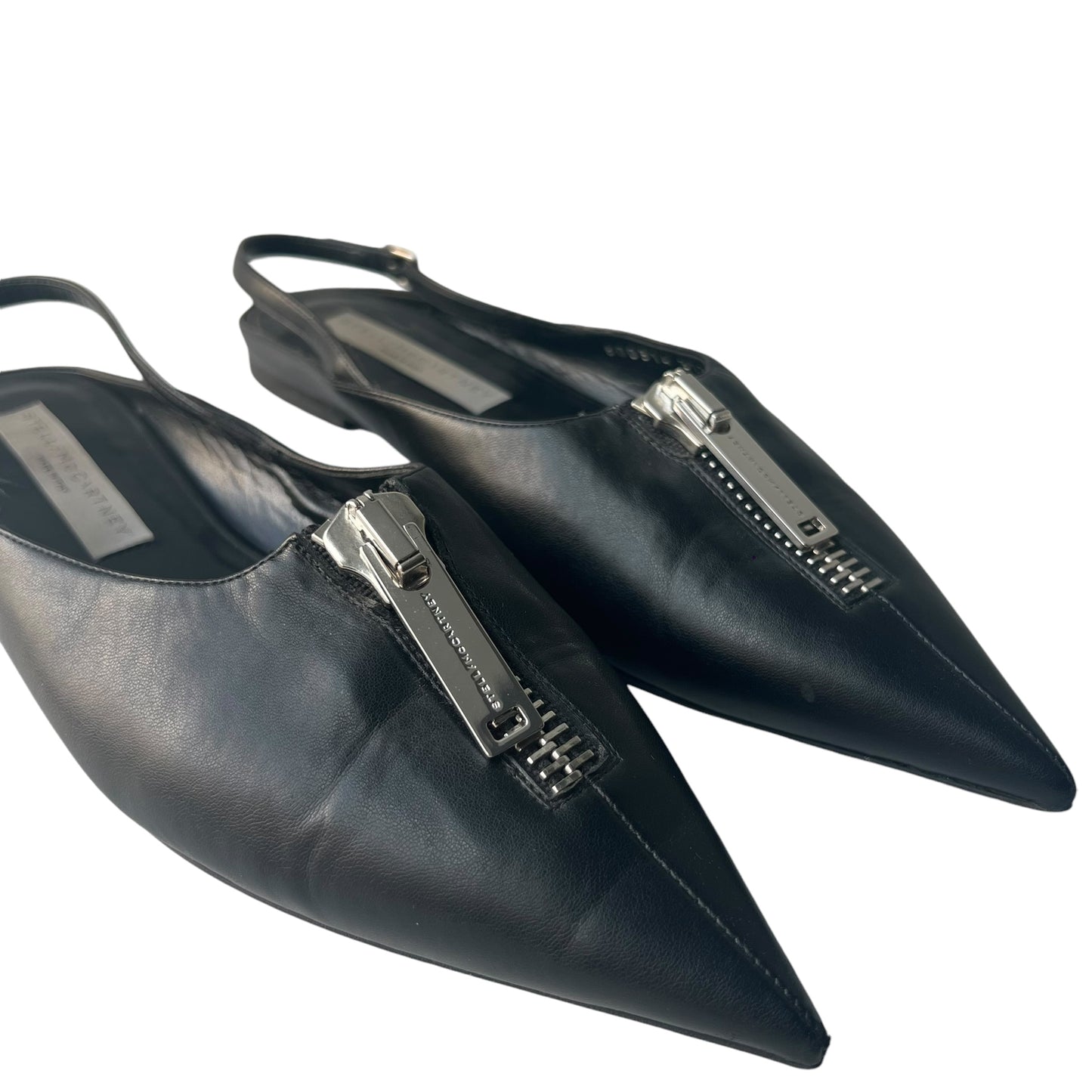 Stella McCartney Pointed Toe Zipper Slingback Flats