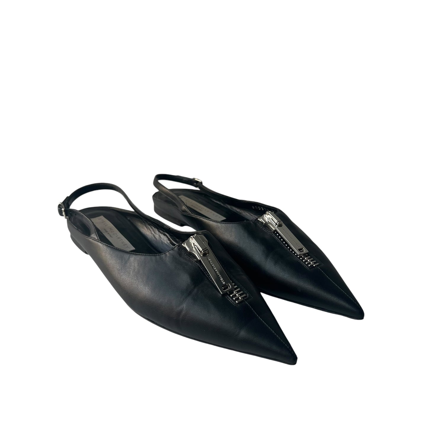 Stella McCartney Pointed Toe Zipper Slingback Flats