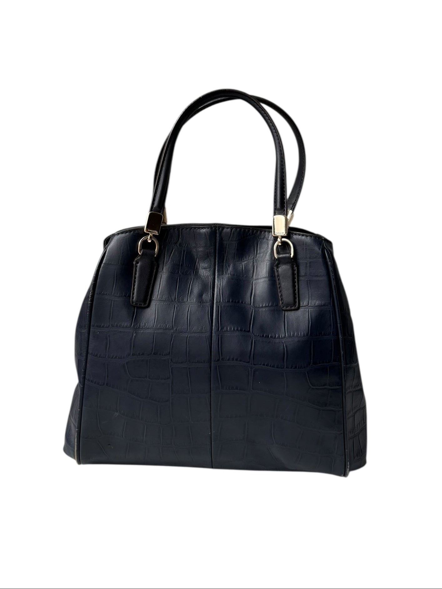 Coach Navy Blue Alligator Leather Bag