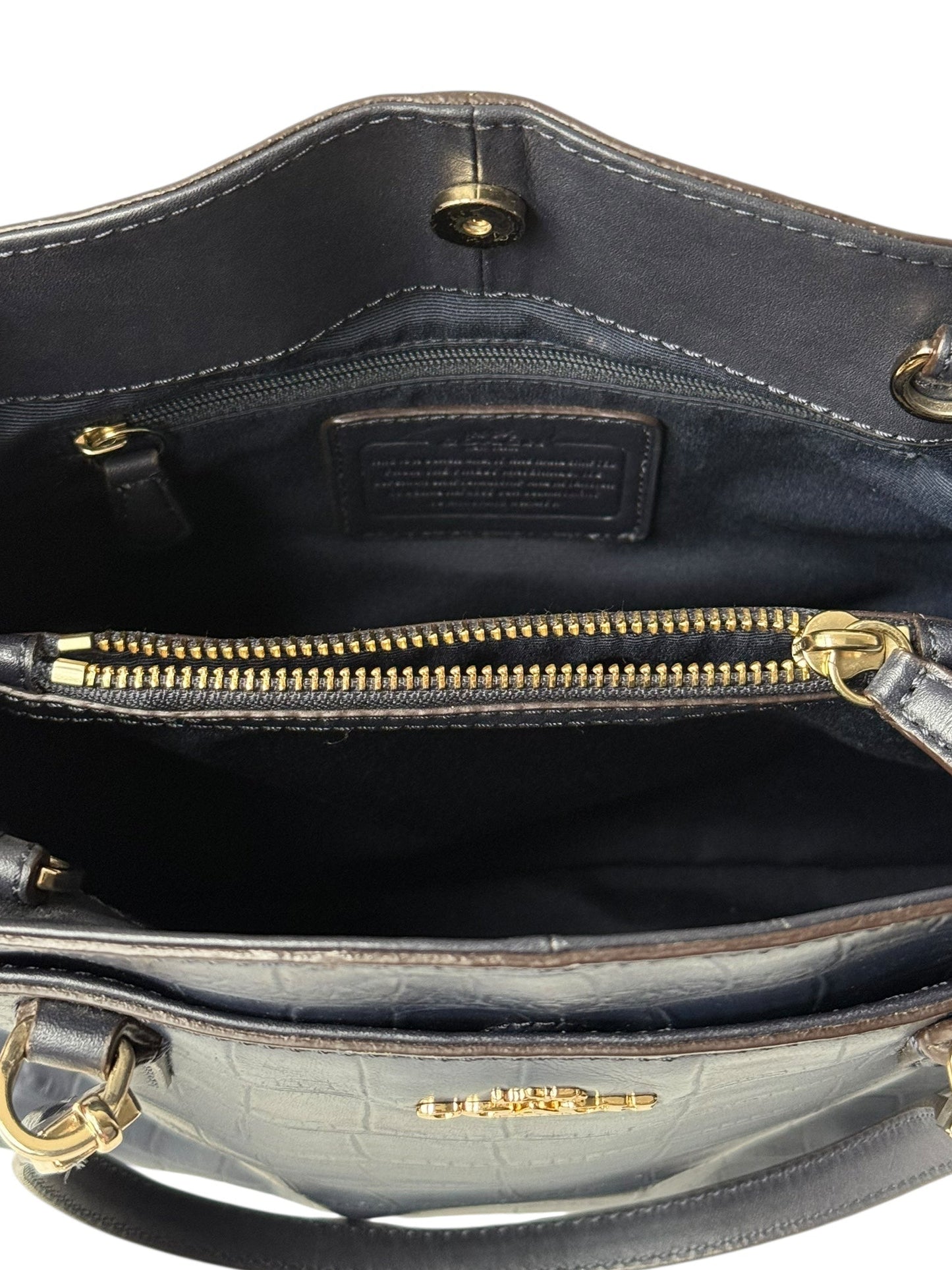 Coach Navy Blue Alligator Leather Bag