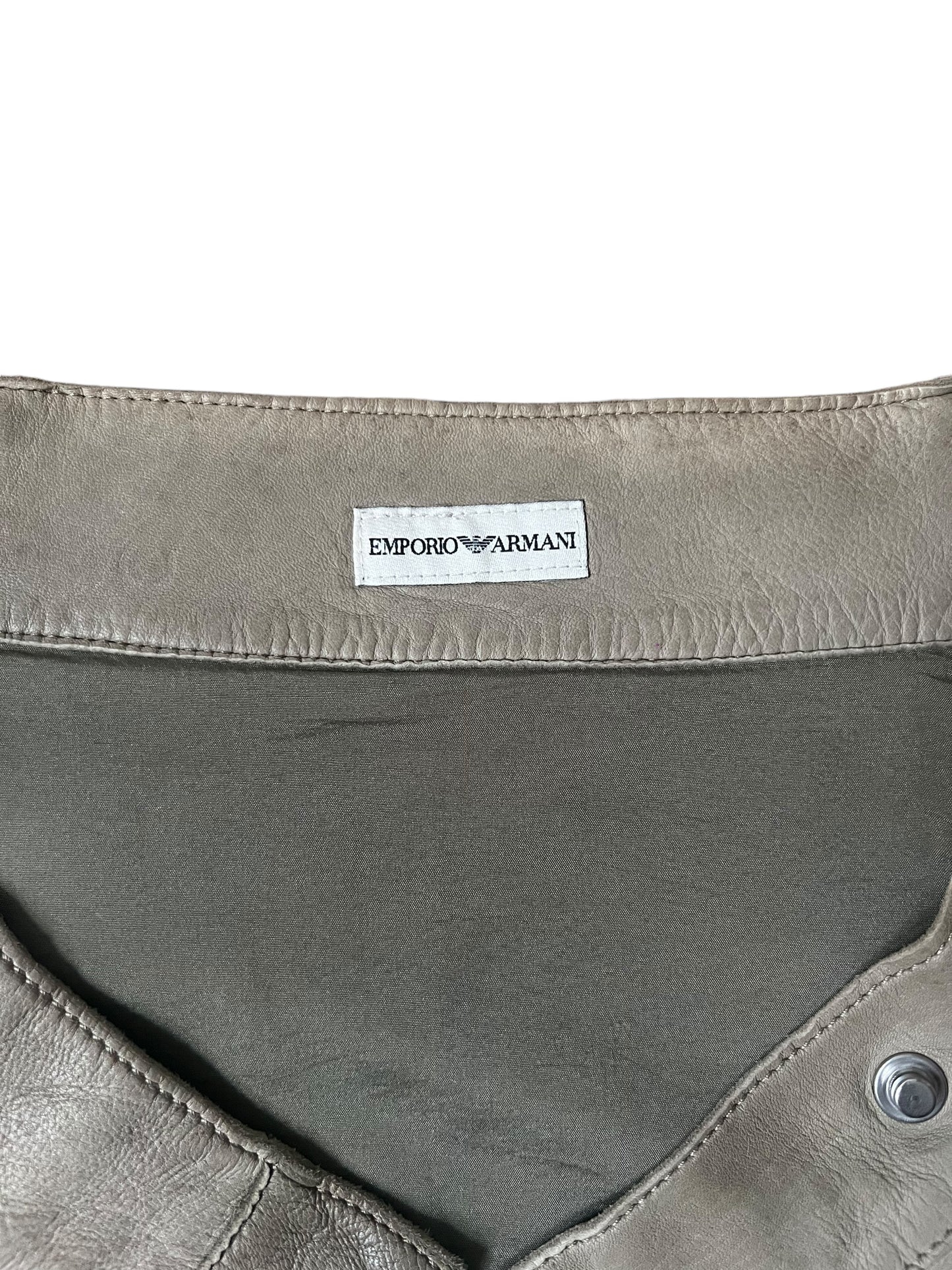 Emporio Armani Leather Skirt & Coat Set