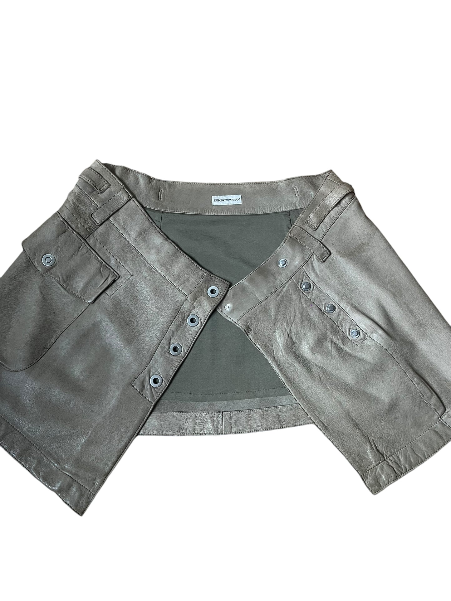 Emporio Armani Leather Skirt & Coat Set