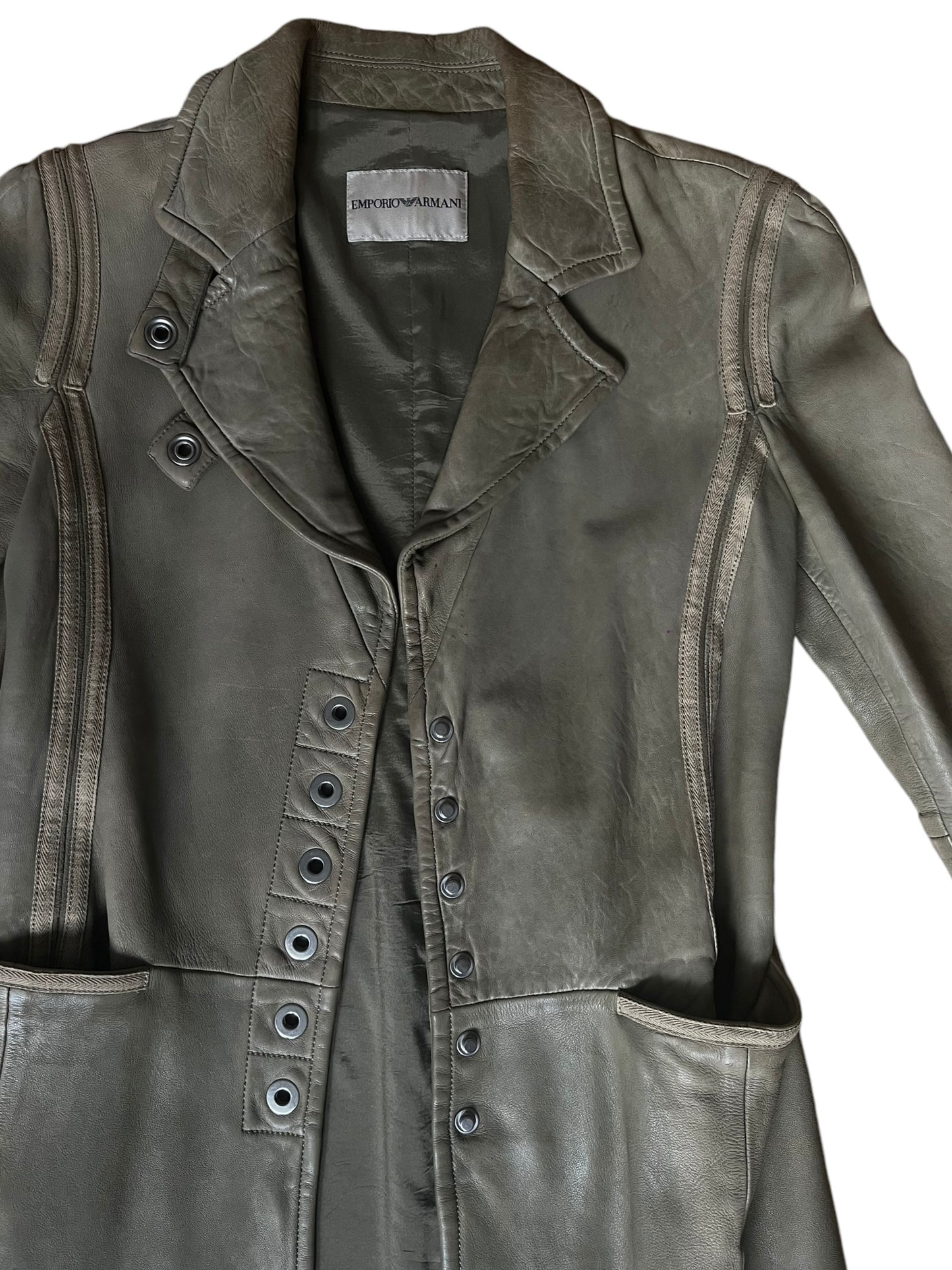 Emporio Armani Leather Skirt & Coat Set