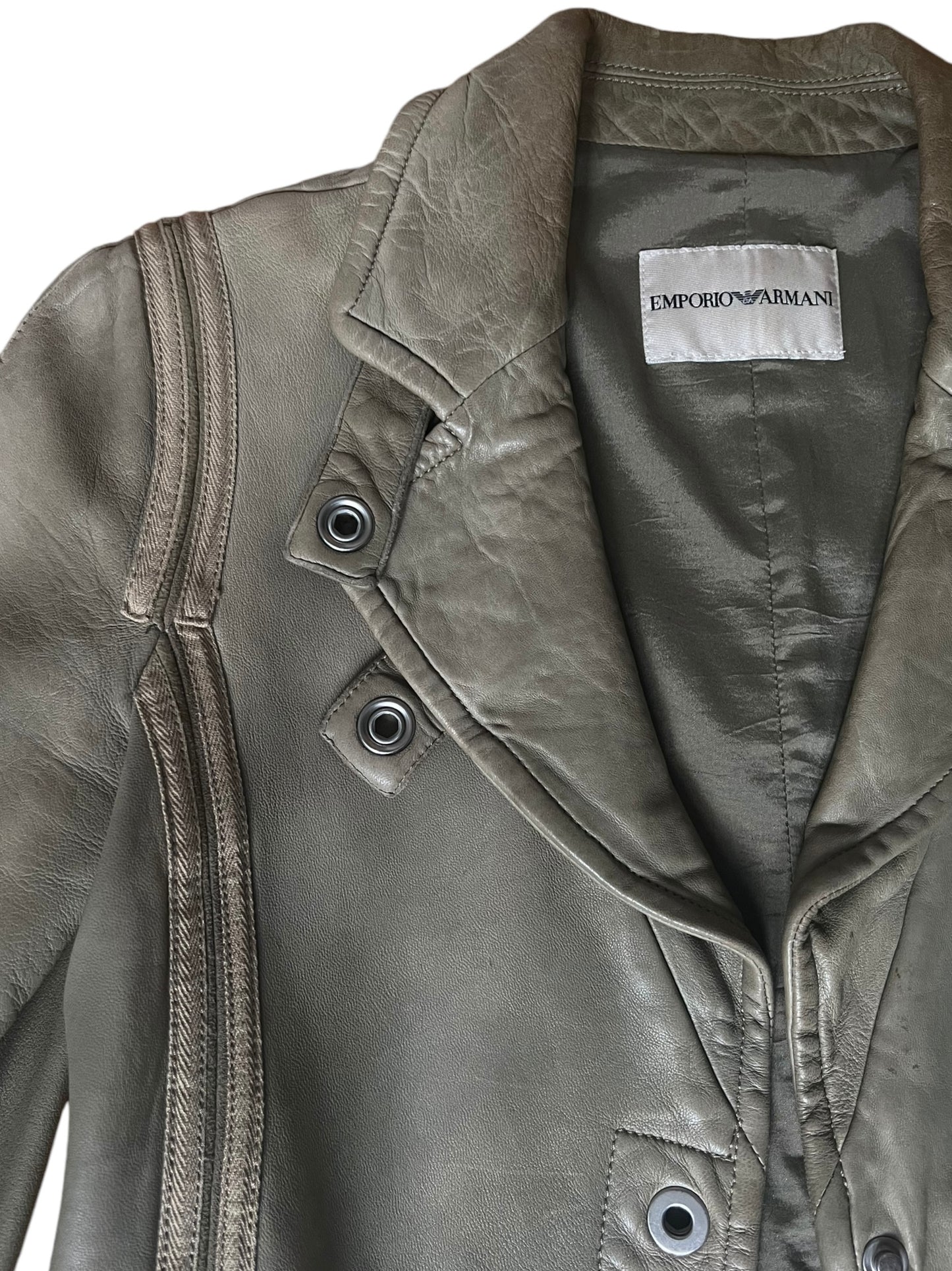 Emporio Armani Leather Skirt & Coat Set