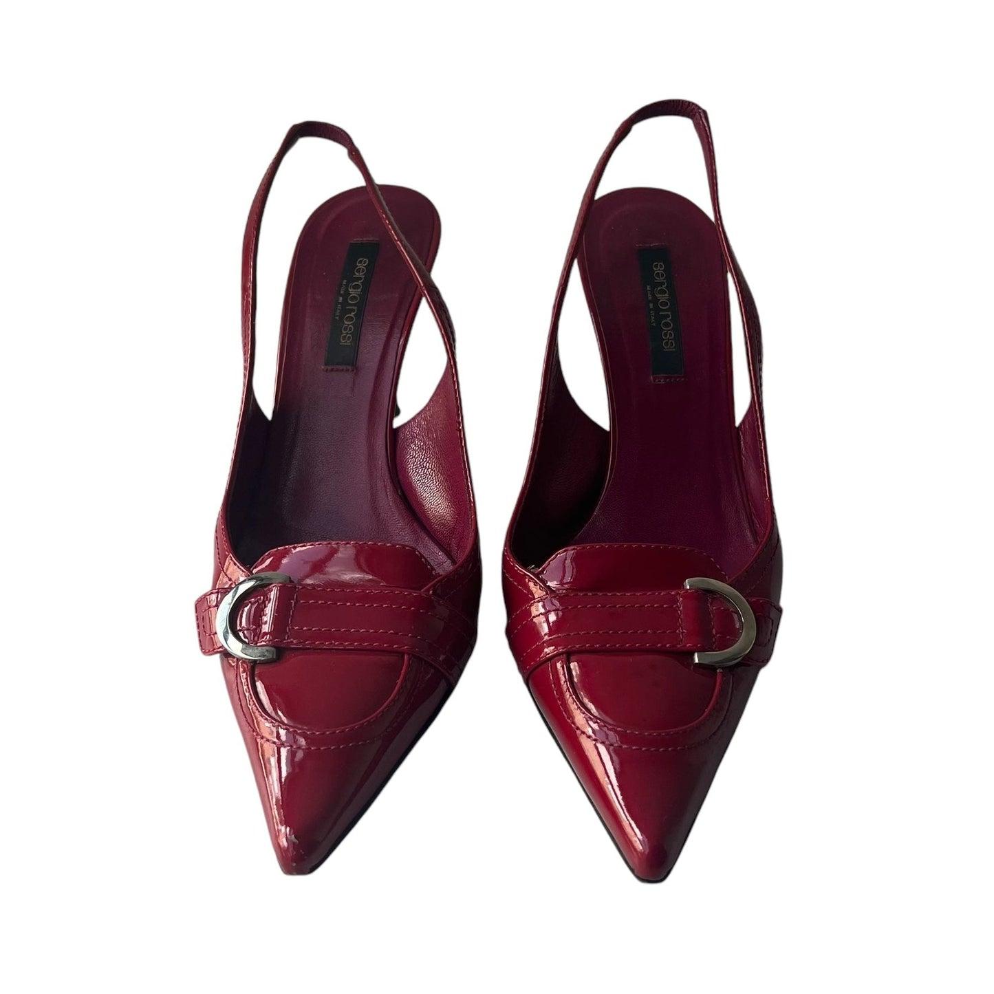 Sergio Rossi Red Buckle Heels